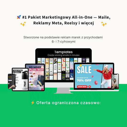 🚀 #1 Pakiet Marketingowy All-in-One — Maile, Reklamy Meta, Reelsy i więcej